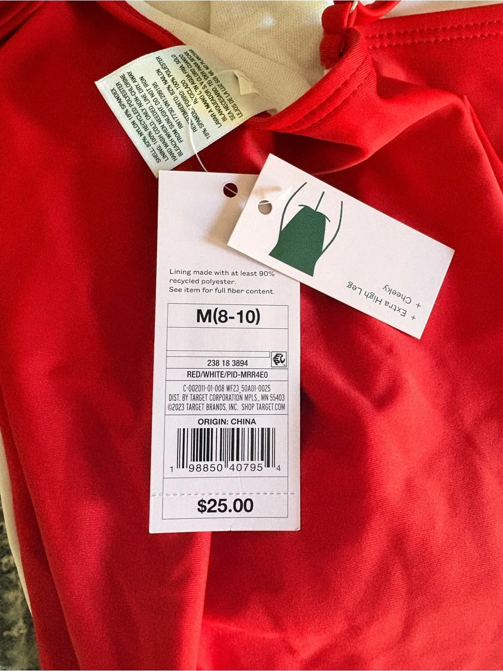 Target Wild Fable Red & White Swimsuit
